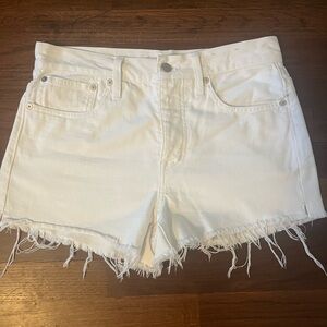 Madewell white jean shorts